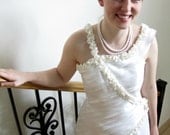Wedding Gown "Faith" one shoulder wedding dress, modest wedding dress, A-line, satin floor length, CUSTOM MADE style (can be modified)