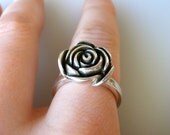 Big Romance Sterling Silver Rose Ring