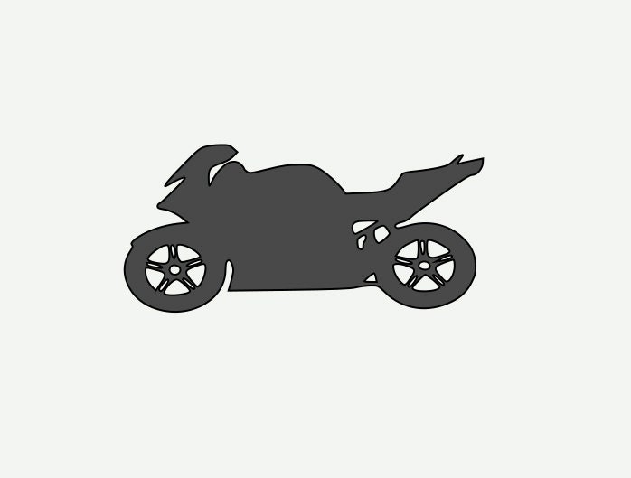 Motorcycle  Vinyl Decal Sticker  -  6.5" x 3"