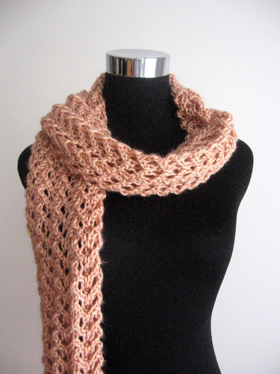Peach Puff Lace Scarf Spring Fashion Scarf Spring Accessories Vegan Scarf Womens Scarf Peach Scarf Mothers Day Gift