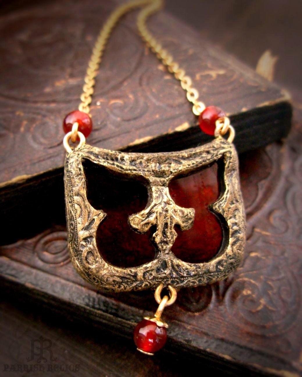 Papillon Gothique - Stained Glass Gothic Window Necklace