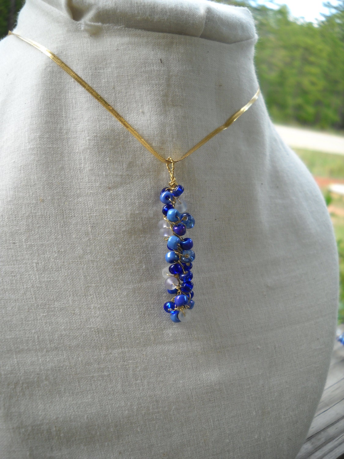Beaded Crochet Pendant Custom Colors Chain Not Included Set Available Hypoallergenic