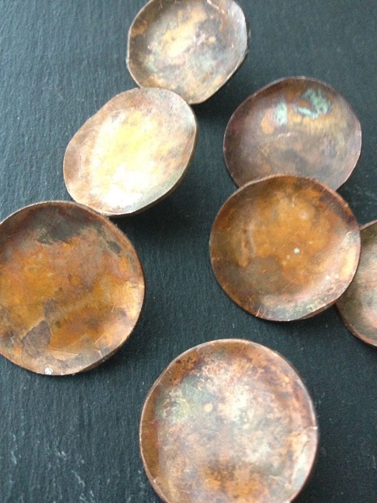 Individual hand-crafted copper button - 3 cm/  1.25 inch - other sizes available
