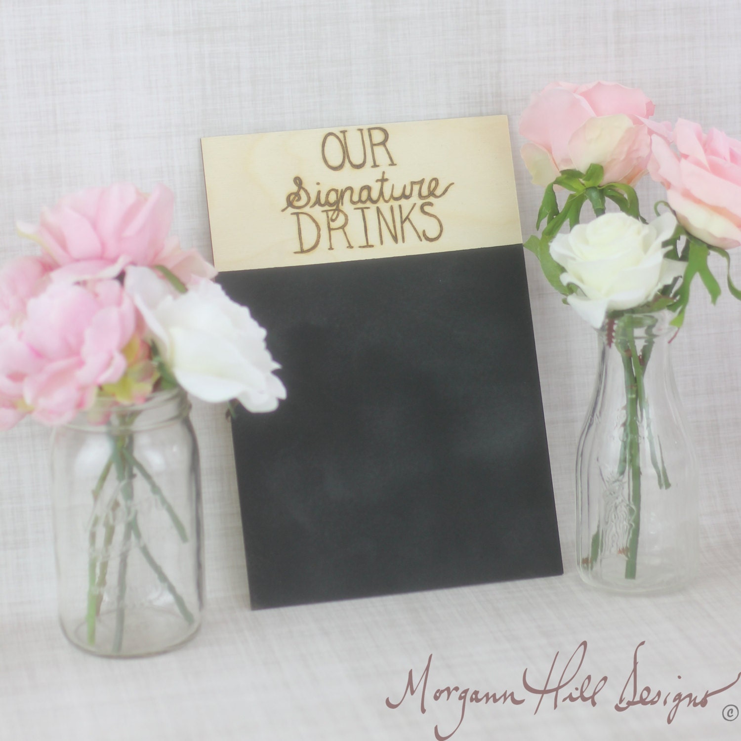 Our Signature Drinks Chalkboard Sign Rustic Chic Country Wedding Decor (Item Number 130059)