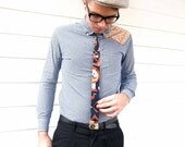Men's Handmade Skinny Square Bottom Cotton Necktie Tie for Men