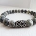 Russian Serpentine Men's Bracelet with Silver Ornate Bead, Masculine Bracelet, Man Gift, Tough Guy, Strength, Fertility