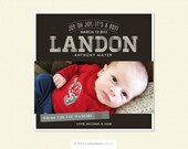 Baby Boy Joy Photo Birth Announcement