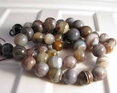 Botswana Agate Beads Round Natural Stone 12mm 10mm