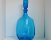 Vintage BLENKO GLASS 6416 Decanter in Turquoise