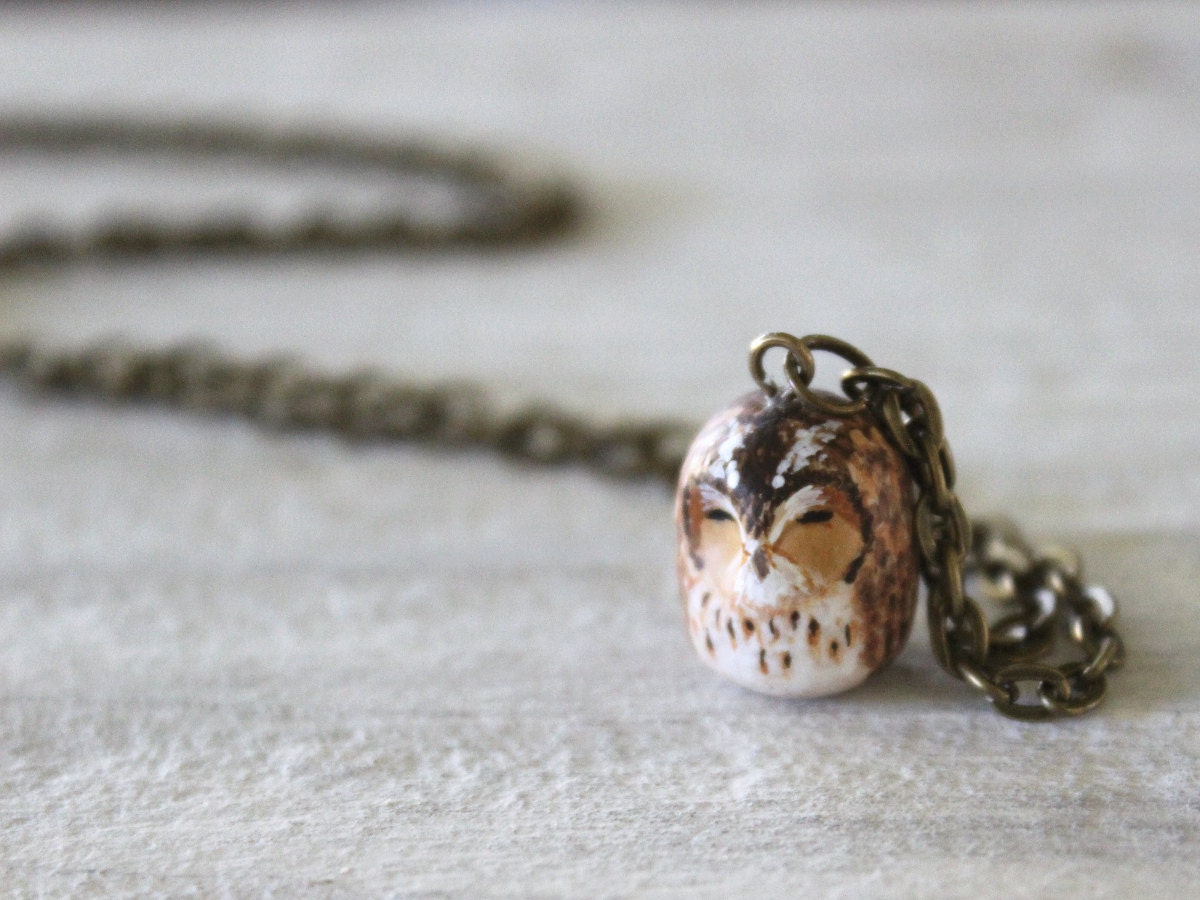 Tawny owl necklace