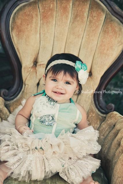 Antique Blue, Mint, Baby Girl Flower Headband, Silk Rosebuds, Photography Prop, Wedding Flower Girl, Newborn, Toddler