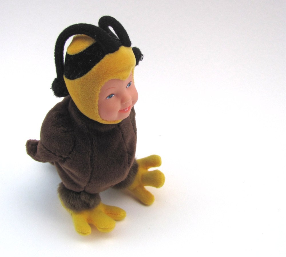 Harpy soft sculpture, bird and baby altered stuffed mutant animal