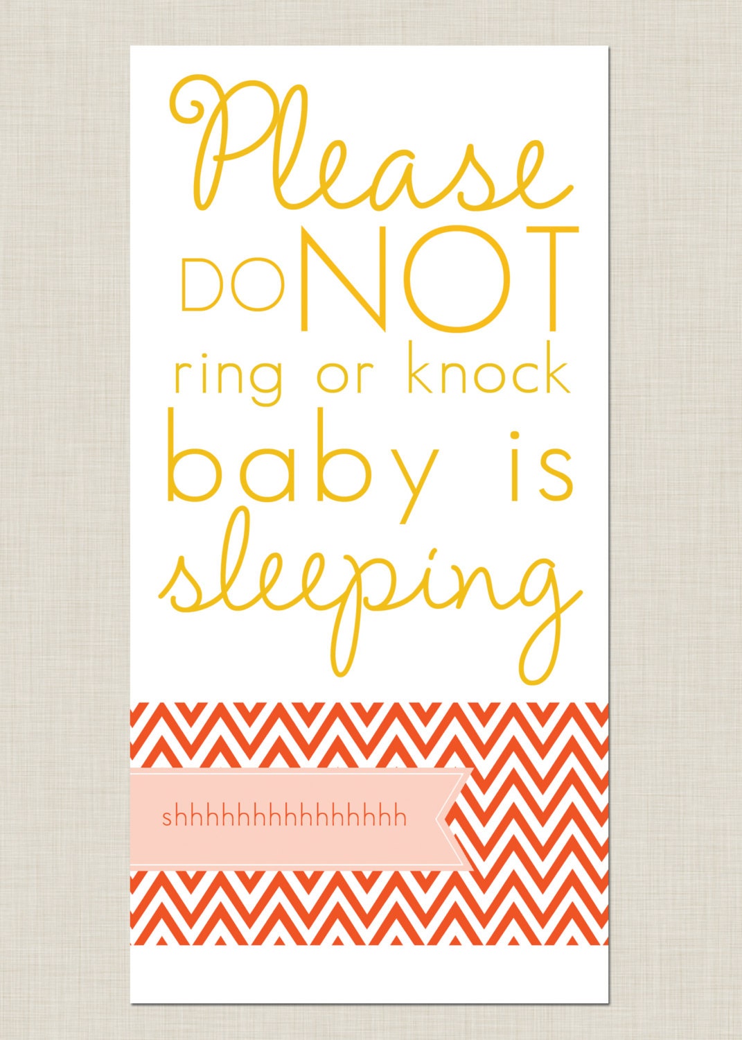 Doorbell Sign, New Baby