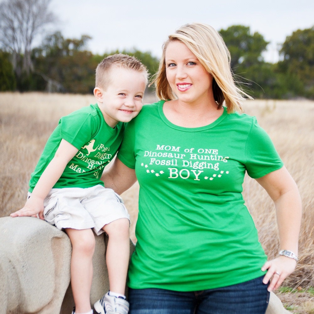 Mom of Dinosaur Hunting Boy - Fun Shirt for moms of a boy or boys - customizable