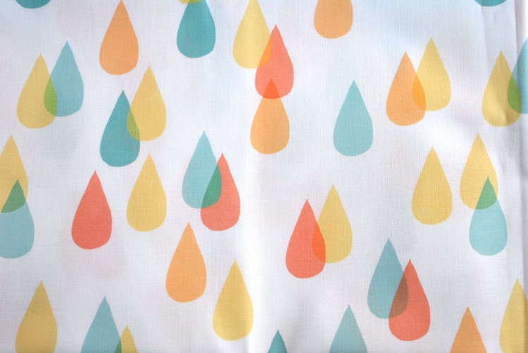 raindrops - rain fabric - original fabric - fat quarter