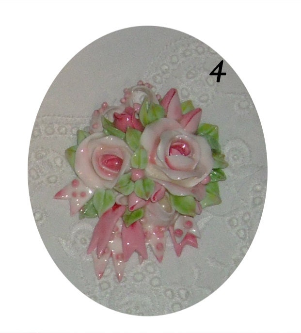 shabby chic handmade cabochon for jewelry scrapbooking crafts cottage home decor Large Pink Rose