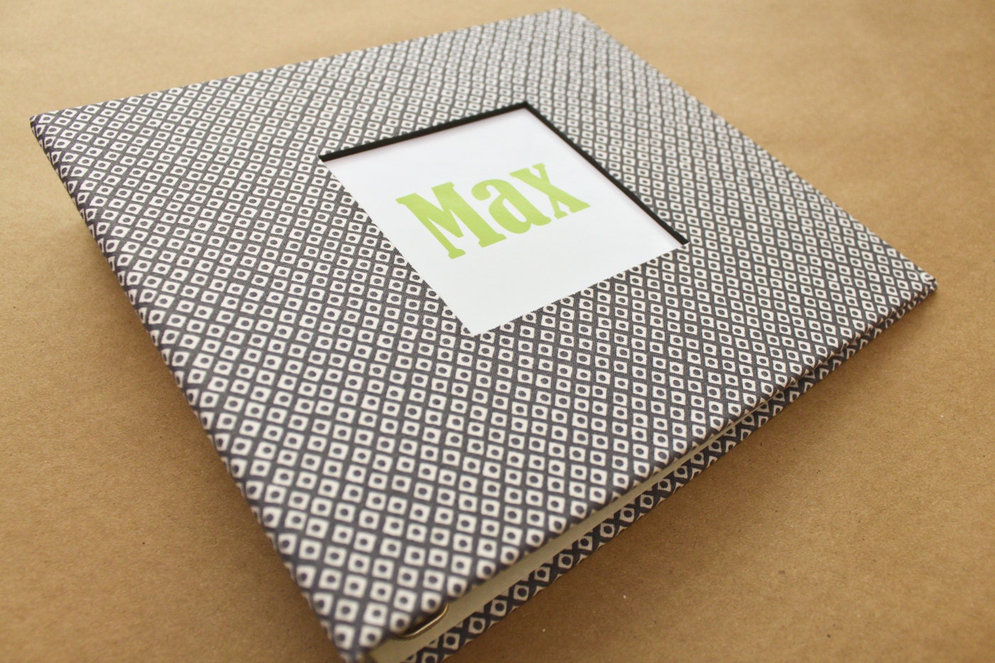 Baby  Book - Grey Dots  (78 designed journaling pages & personalization included with every album)