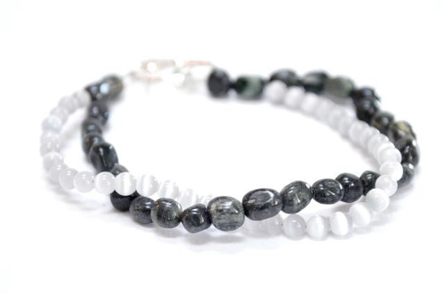 Double Strand Bracelet, Dark Hunter Green Twisted Chunky Bracelet, Gray, Grey Fall Fashion Under 25- Hunter Moon