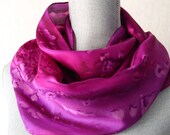Silk Scarf Hand Dyed in Shades of Magenta