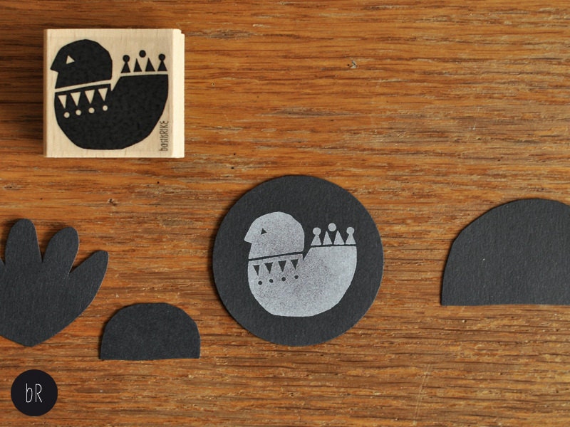 rubber stamp: paper cut bird by bastisRIKE