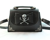 Skull and Crossbones Filigree Bow Mini Handbag/Clutch