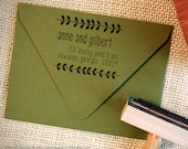 Modern Vines Custom Personalized Rubber Address Stamp-129