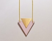 Lilac Wooden Triangle Necklace