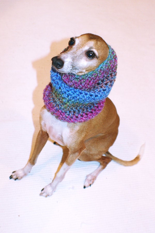 Italian Greyhound (Small Dog) Snood or Neck Warmer in Kalaidescope Color