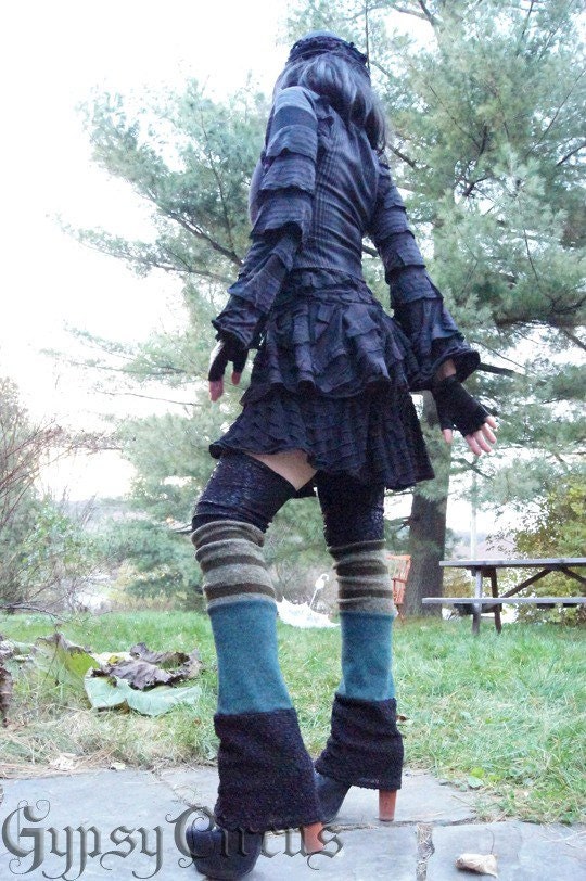Dress - Steampunk - Black Gothic Mini Dress - Babydoll Dress - Japanese Fashion - Lolita - Black Ruffled Mini Tunic - Size X- Small