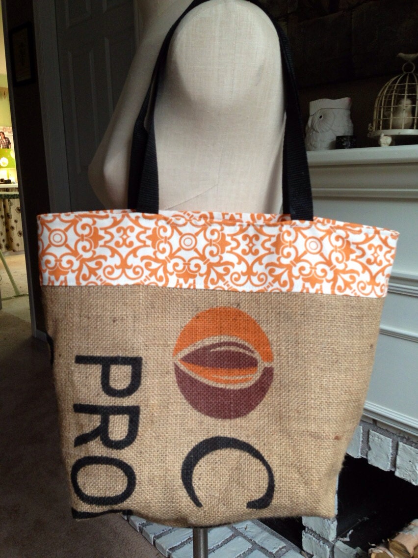 Burlap tote bag