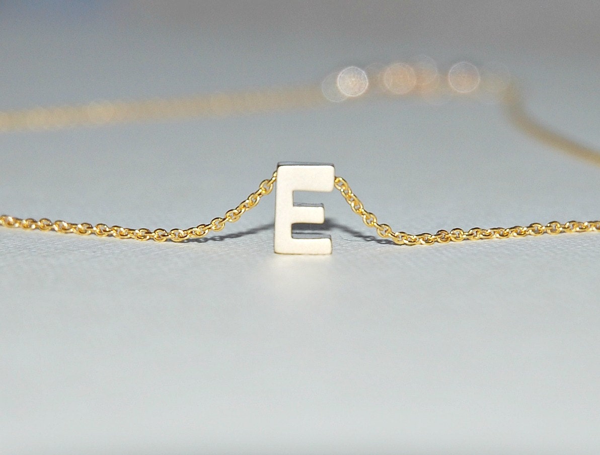 Gold initial necklace - tiny initial pendant - letter - alphabet - monogram - gold fill chain - simple modern jewelry - Bea