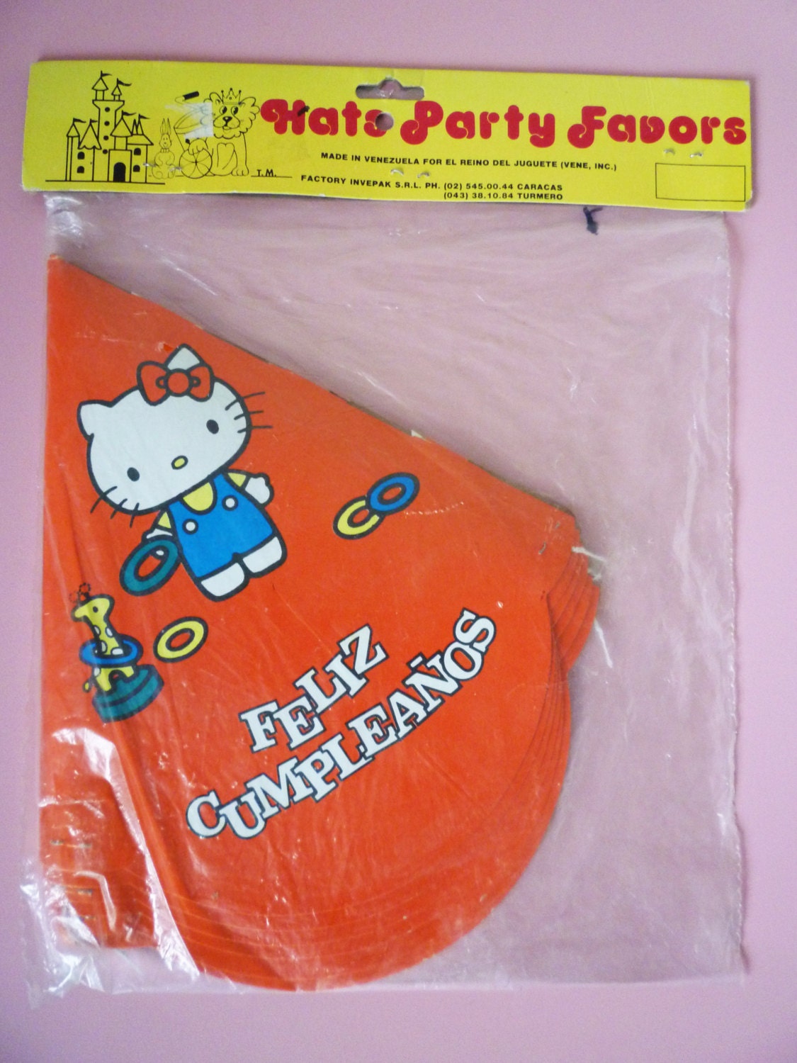 Vintage Hello Kitty Party Hats, Set of 6