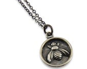 Honey Bee Jewelry, Honey Bee Wax Seal Necklace, Silver Honey Bee Wax Seal Pendant  Sterling Silver Necklace Gwen Delicious Jewelry Designs