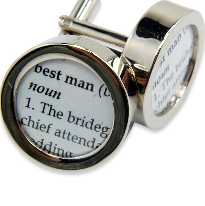 Definition of BEST MAN - Wedding - Cuff links by Gwen DELICIOUS Jewelry Design