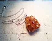 SALE Chunky Amber Citrine Necklace- Sterling Silver OOAK