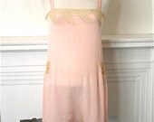 Vintage 1920s Pale Pink Silk Flapper Step-in Envelope Chemise Teddy