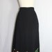 1940s Skirt - Vintage Black Wool Gabardine Skirt with Felt Flowers