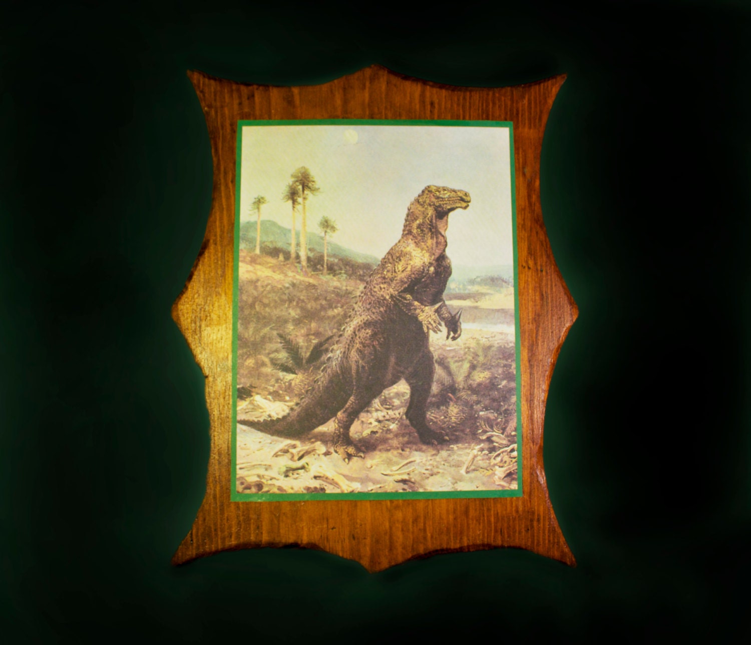 Jurassic Park - Iguanodon Dinosaur  Plaque - Wooden Wall Hanging