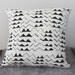 Hand Printed 'Mountain' Pillow in Black on Creme