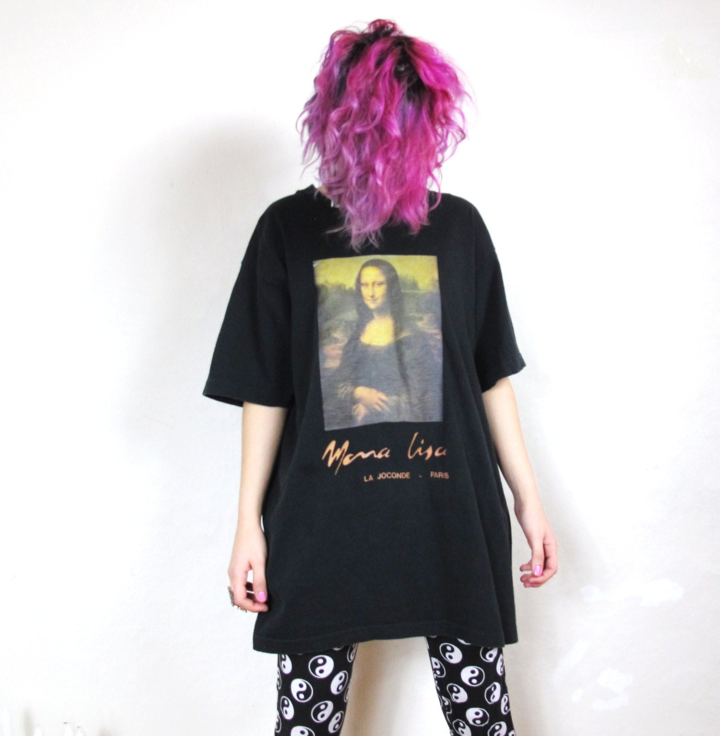 90s Cyber Hipsta Mona Lisa Oversize Tshirt (L/XL)