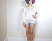 20% Off VACATION SALE 80s Minimal Jaeger Cream Silk Blouse (S)