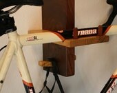 BIKE SHELF - made of unique salvaged urban hardwoods