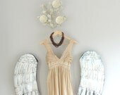 Maxi dress, boho summer dresses, tea stained shabby sundress, french cottage chic, beach dress, medium, women's clothing, true rebel