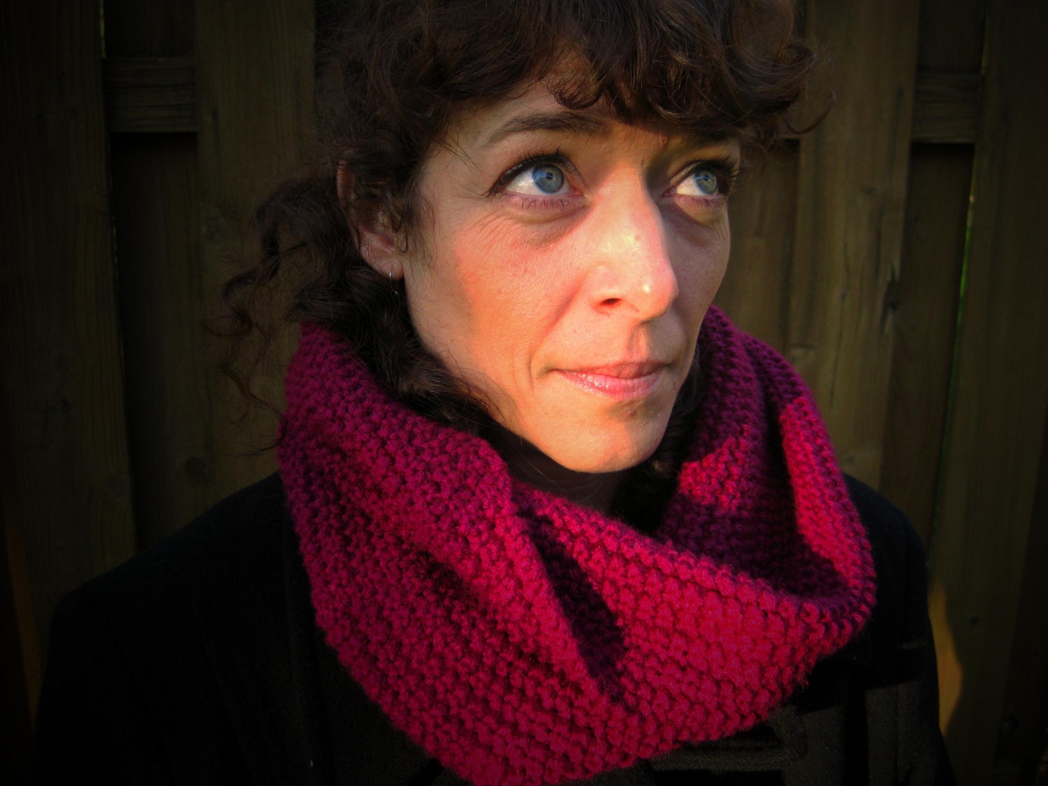 Knit Cowl, Seed Stitch Infinity Scarf, Hand Knit Mobius Cowl, Knit Snood, Pink Cowl, Moss Stitch Cowl, Mobius Infinity Scarf READY TO SHIP