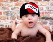 Baby Boy Hat in Black with Heart and Mom - Photo Prop for Mother's Day