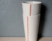 Hand built Porcelain Tumbler - Orange