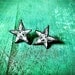 baphomet goat head pentagram big stud post earrings black dark star pendant goat head occult hypoallergenic fake plugs gauges NEW