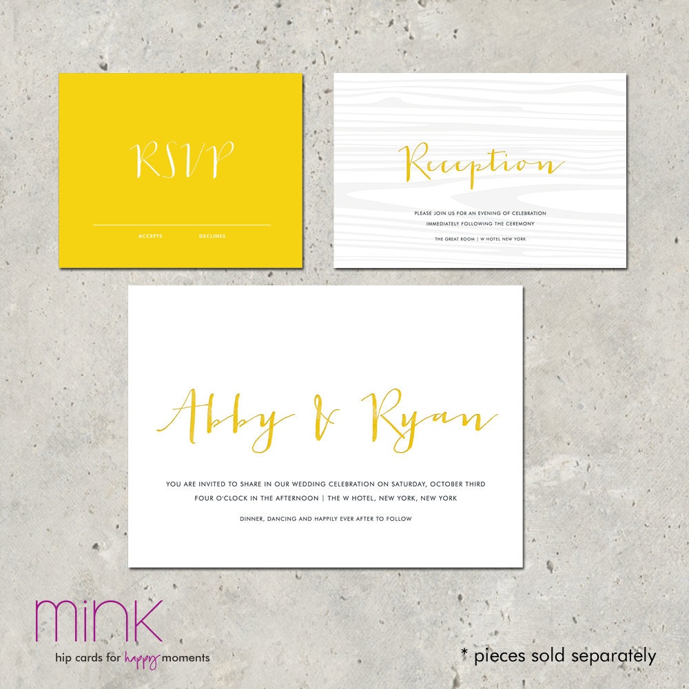 modern wedding invitations - "Notable"