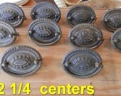 Matched set of 10 vintage 2 1/4" centers solid brass drawer pulls