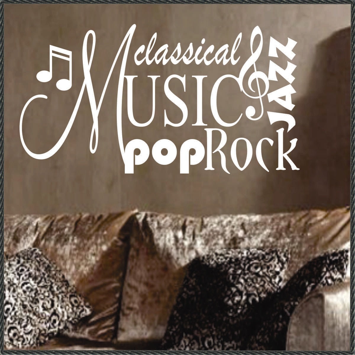 Vinyl Wall Lettering Music Collage Words Rock Pop Jazz Quote
